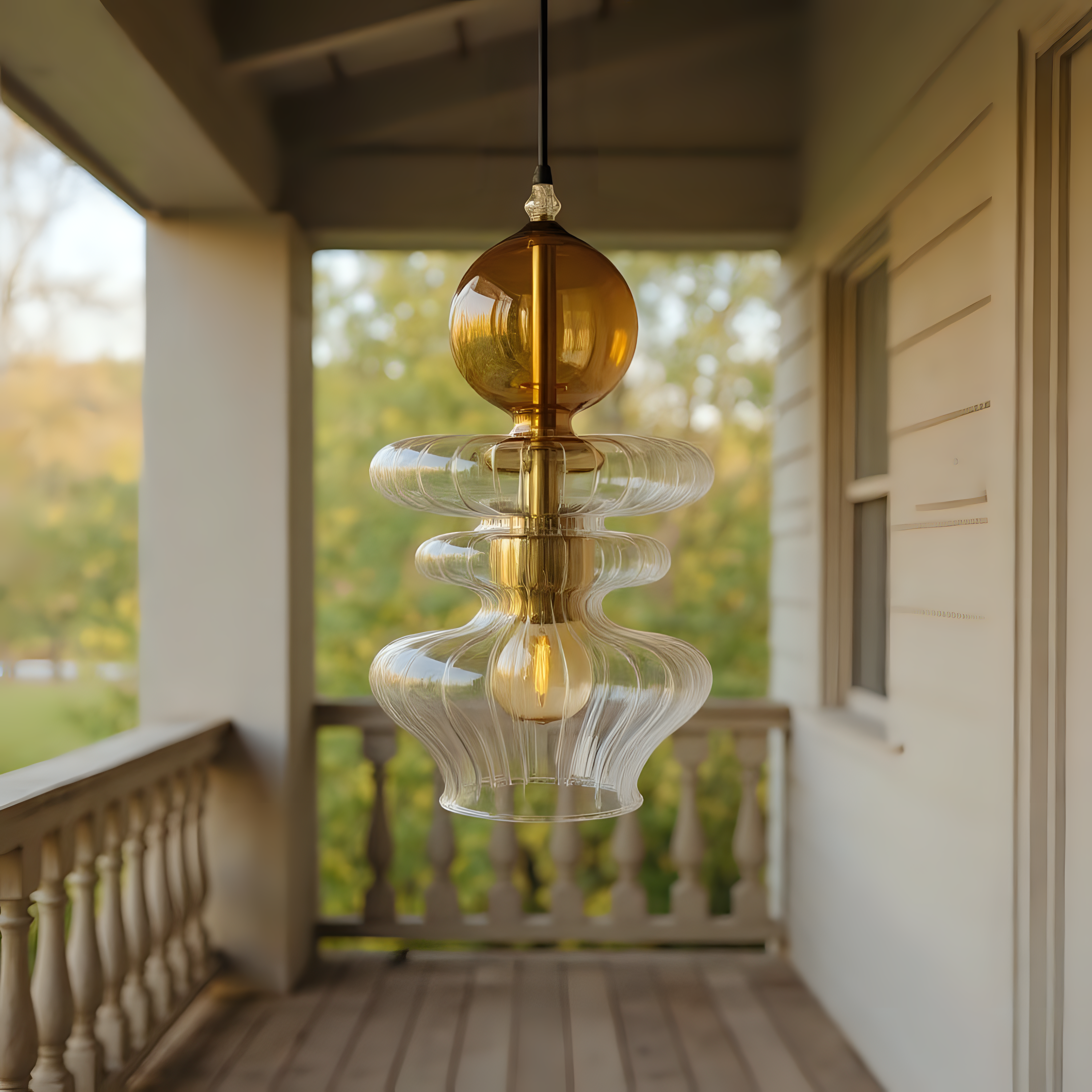 Custom Hand Blown Glass Pendant Light
